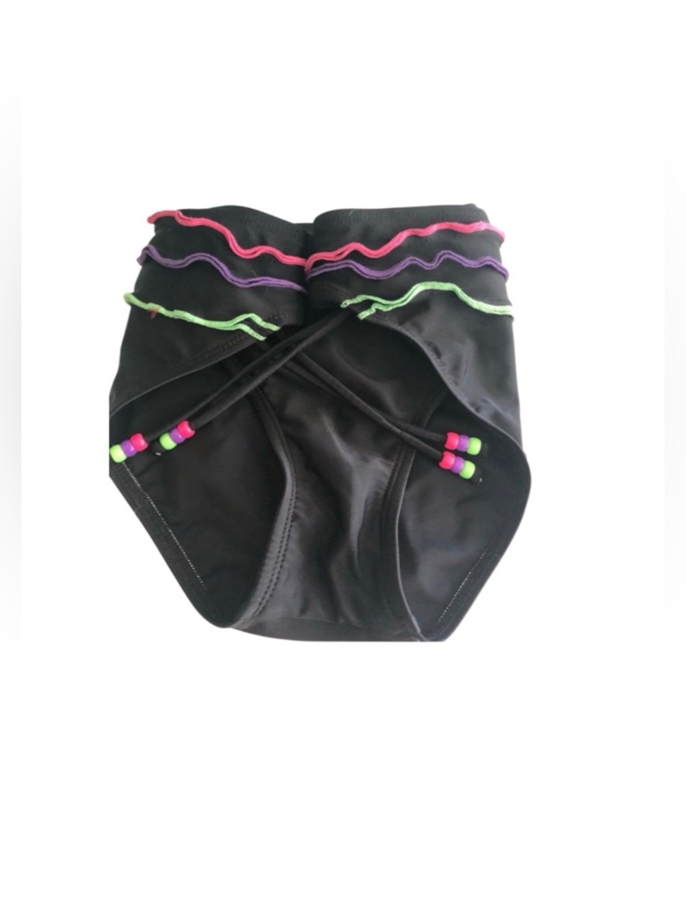 NEW Black Bikini Bottom with Pink and Green Accents to mix and match it up with